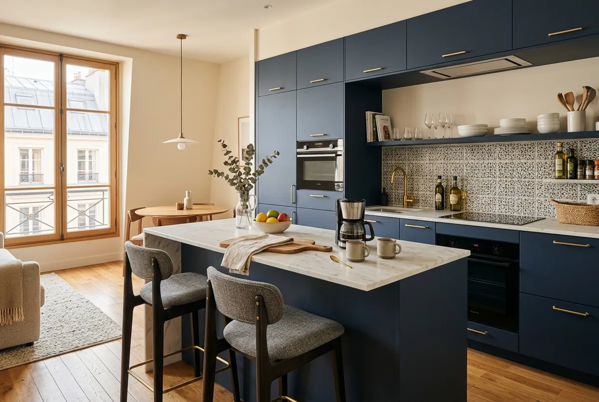 Cuisine équipée d'un logement à Vincennes